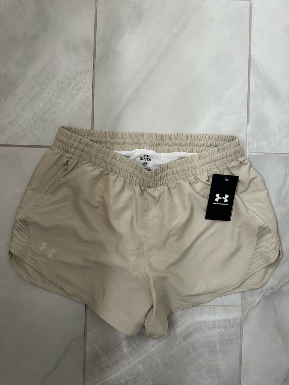 Under Armour Women's Athletic Shorts in Light Beige